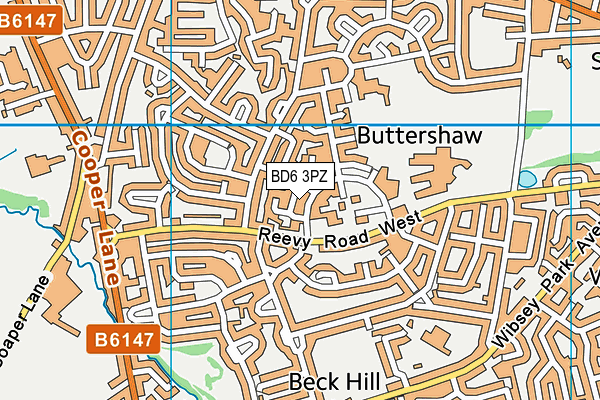 BD6 3PZ map - OS VectorMap District (Ordnance Survey)