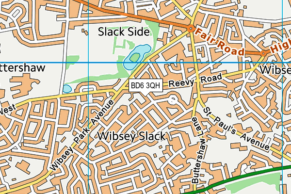 BD6 3QH map - OS VectorMap District (Ordnance Survey)