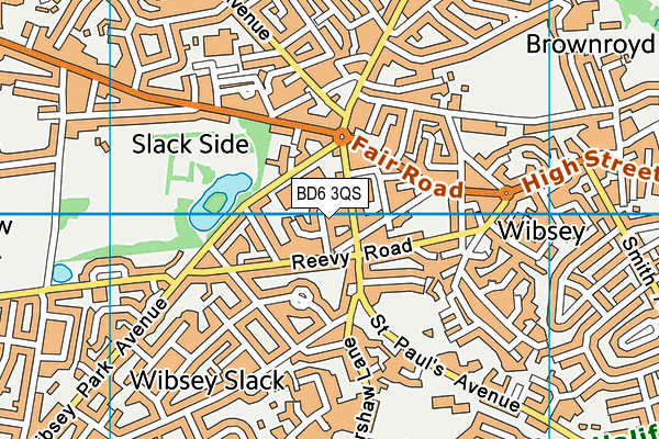 BD6 3QS map - OS VectorMap District (Ordnance Survey)