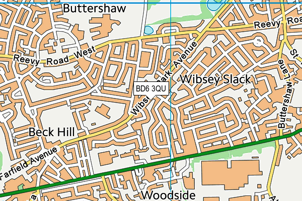 BD6 3QU map - OS VectorMap District (Ordnance Survey)