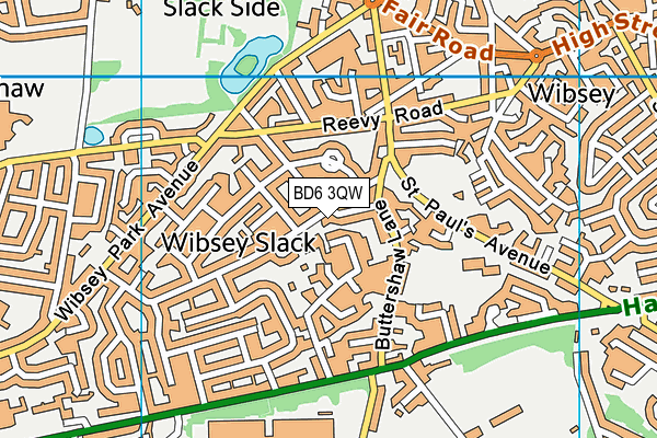 BD6 3QW map - OS VectorMap District (Ordnance Survey)