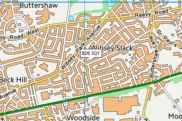 BD6 3QY map - OS VectorMap District (Ordnance Survey)