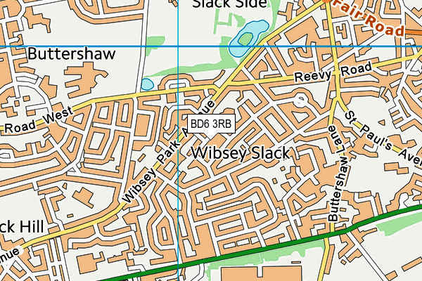 BD6 3RB map - OS VectorMap District (Ordnance Survey)