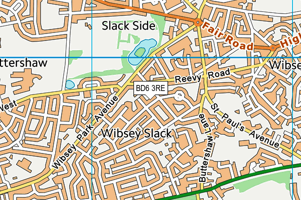 BD6 3RE map - OS VectorMap District (Ordnance Survey)