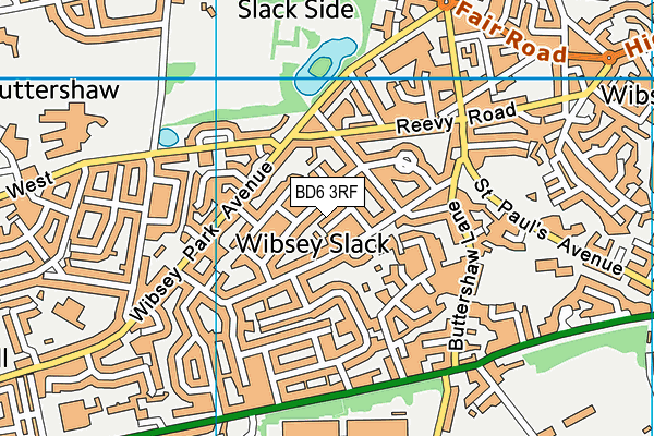 BD6 3RF map - OS VectorMap District (Ordnance Survey)