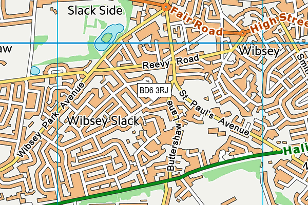 BD6 3RJ map - OS VectorMap District (Ordnance Survey)