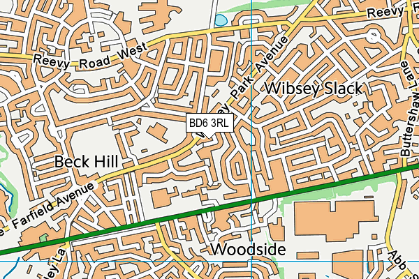 BD6 3RL map - OS VectorMap District (Ordnance Survey)