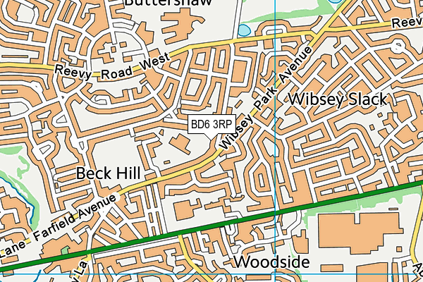 BD6 3RP map - OS VectorMap District (Ordnance Survey)