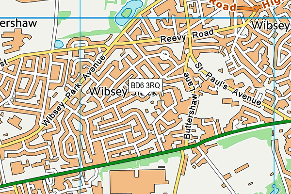 BD6 3RQ map - OS VectorMap District (Ordnance Survey)