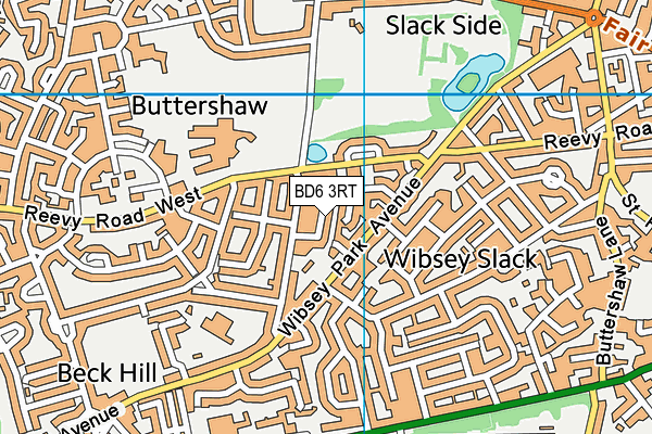 BD6 3RT map - OS VectorMap District (Ordnance Survey)