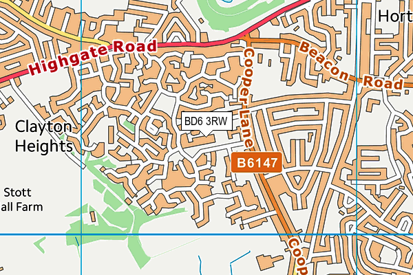 BD6 3RW map - OS VectorMap District (Ordnance Survey)