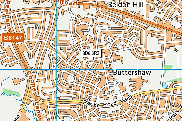 BD6 3RZ map - OS VectorMap District (Ordnance Survey)