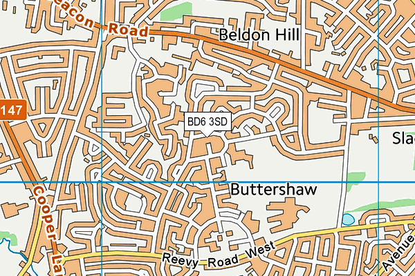 BD6 3SD map - OS VectorMap District (Ordnance Survey)