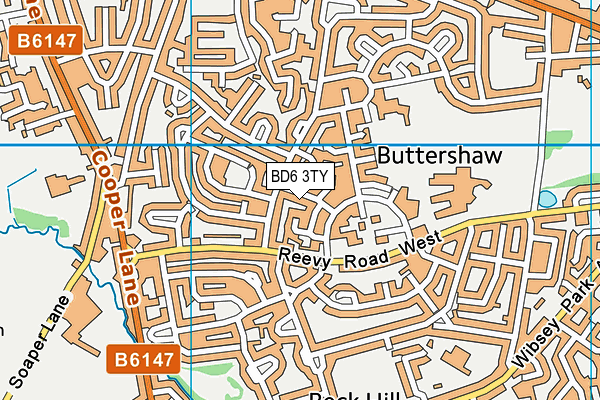 BD6 3TY map - OS VectorMap District (Ordnance Survey)