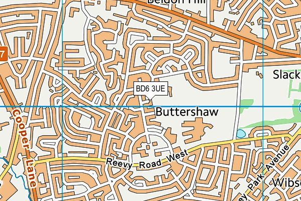BD6 3UE map - OS VectorMap District (Ordnance Survey)