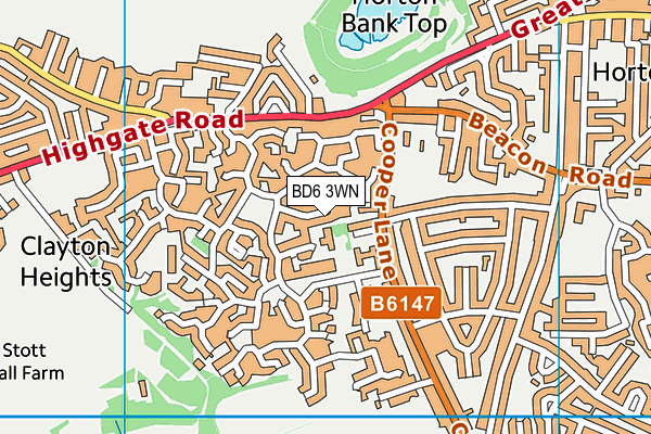 BD6 3WN map - OS VectorMap District (Ordnance Survey)