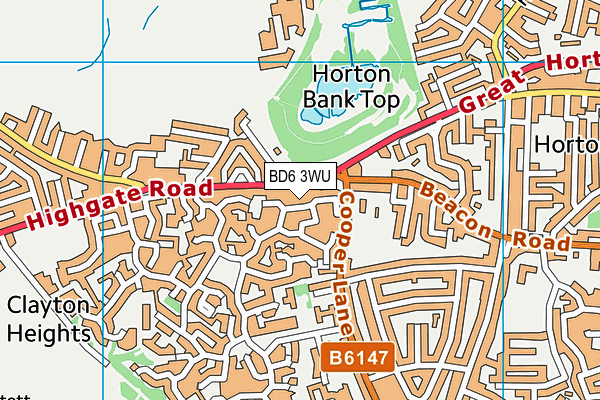 BD6 3WU map - OS VectorMap District (Ordnance Survey)