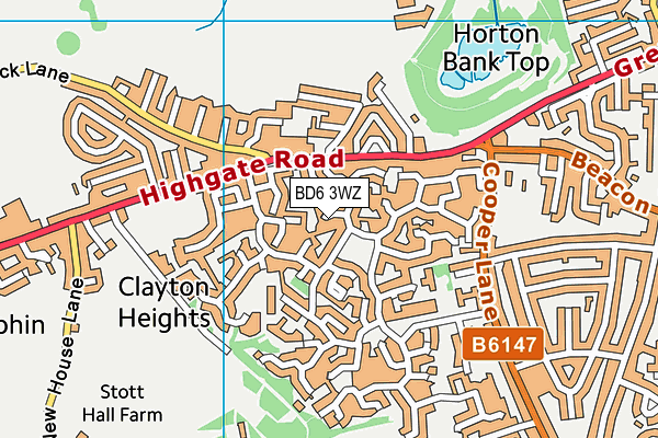 BD6 3WZ map - OS VectorMap District (Ordnance Survey)