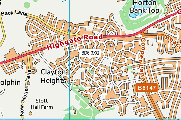 BD6 3XQ map - OS VectorMap District (Ordnance Survey)