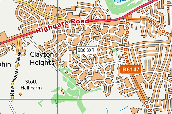 BD6 3XR map - OS VectorMap District (Ordnance Survey)