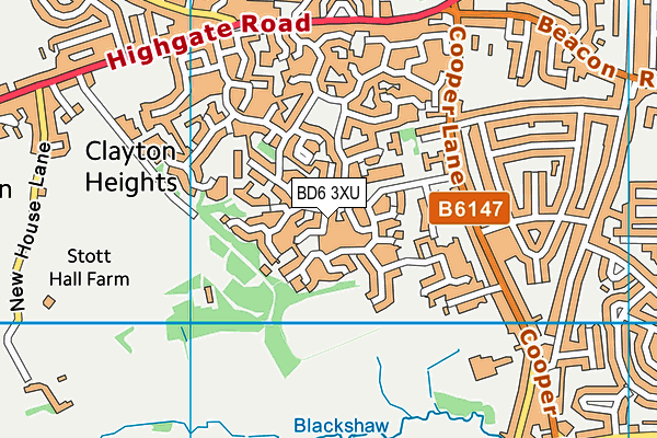 BD6 3XU map - OS VectorMap District (Ordnance Survey)