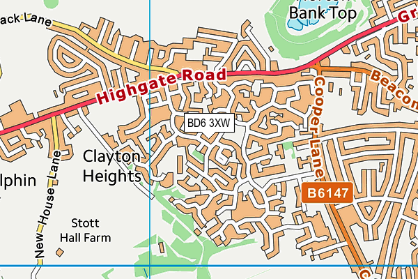 BD6 3XW map - OS VectorMap District (Ordnance Survey)