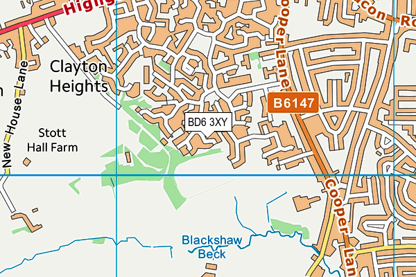 BD6 3XY map - OS VectorMap District (Ordnance Survey)