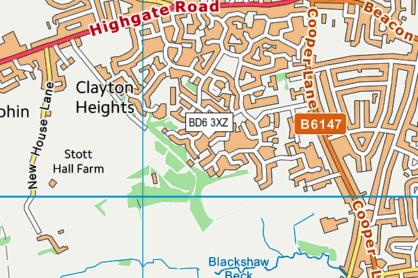 BD6 3XZ map - OS VectorMap District (Ordnance Survey)