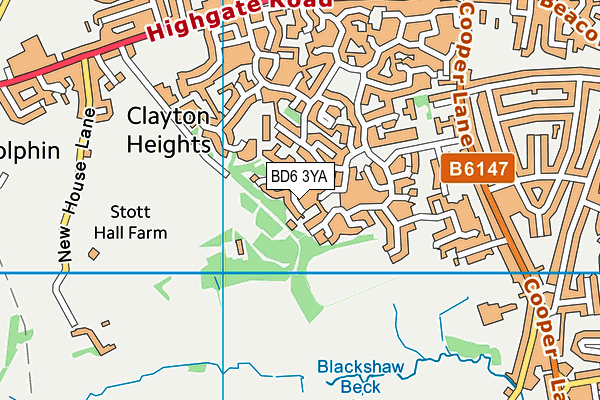 BD6 3YA map - OS VectorMap District (Ordnance Survey)