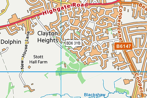 BD6 3YB map - OS VectorMap District (Ordnance Survey)