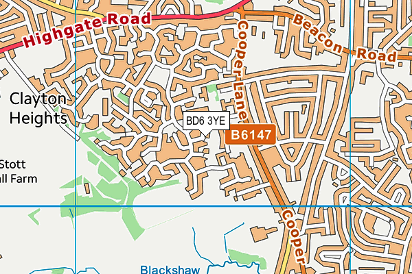 BD6 3YE map - OS VectorMap District (Ordnance Survey)