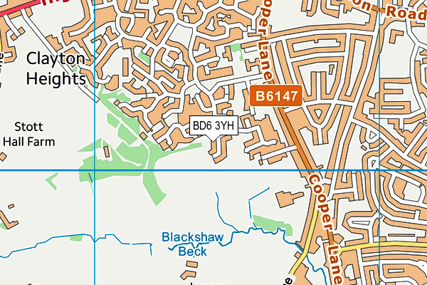 BD6 3YH map - OS VectorMap District (Ordnance Survey)