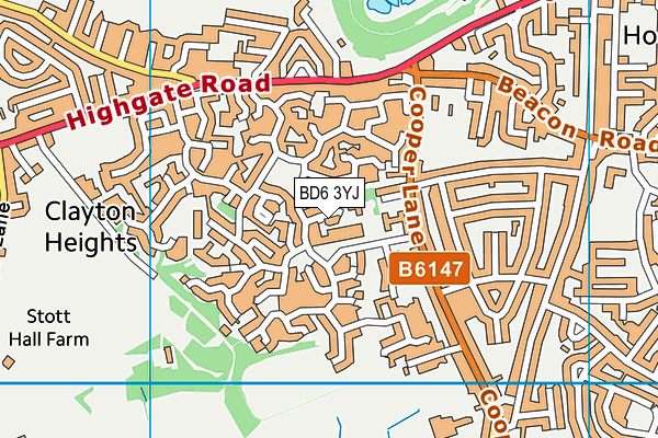 BD6 3YJ map - OS VectorMap District (Ordnance Survey)