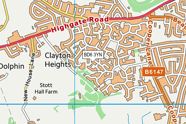 BD6 3YN map - OS VectorMap District (Ordnance Survey)