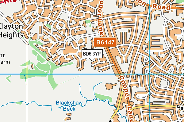 BD6 3YP map - OS VectorMap District (Ordnance Survey)