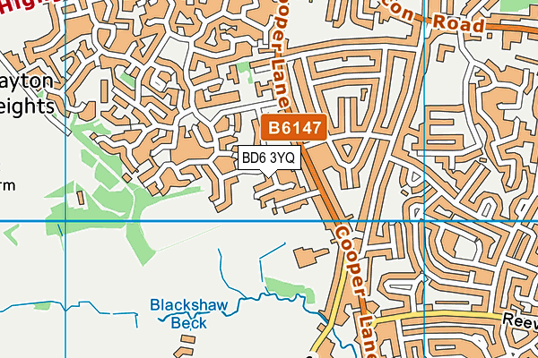 BD6 3YQ map - OS VectorMap District (Ordnance Survey)