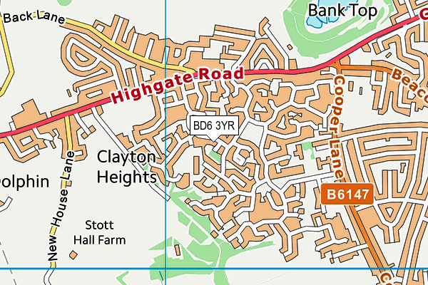 BD6 3YR map - OS VectorMap District (Ordnance Survey)