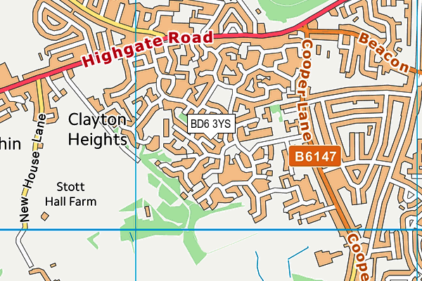 BD6 3YS map - OS VectorMap District (Ordnance Survey)