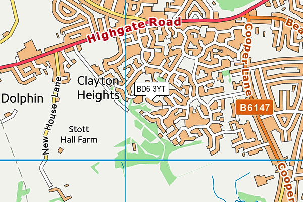 BD6 3YT map - OS VectorMap District (Ordnance Survey)