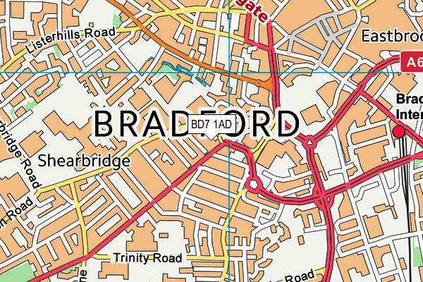 BD7 1AD map - OS VectorMap District (Ordnance Survey)