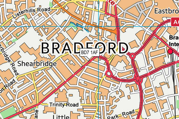 BD7 1AF map - OS VectorMap District (Ordnance Survey)