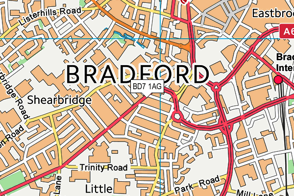 BD7 1AG map - OS VectorMap District (Ordnance Survey)