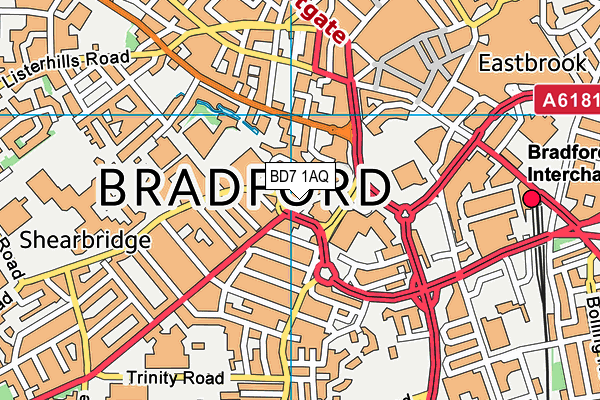 BD7 1AQ map - OS VectorMap District (Ordnance Survey)