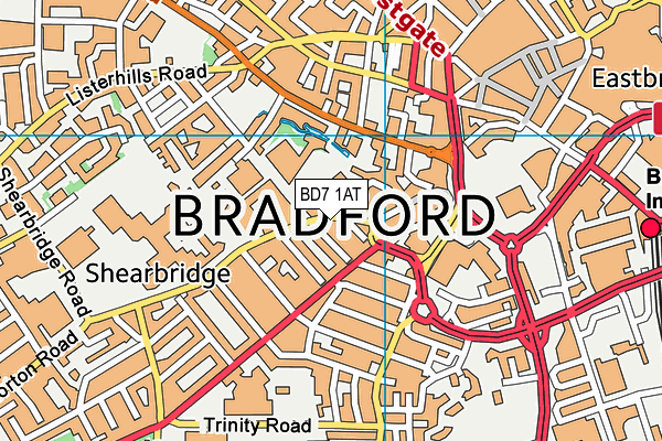 BD7 1AT map - OS VectorMap District (Ordnance Survey)