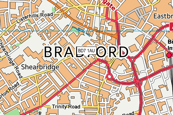 BD7 1AU map - OS VectorMap District (Ordnance Survey)