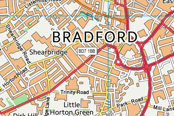 BD7 1BB map - OS VectorMap District (Ordnance Survey)