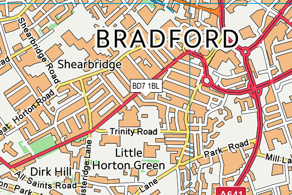 BD7 1BL map - OS VectorMap District (Ordnance Survey)