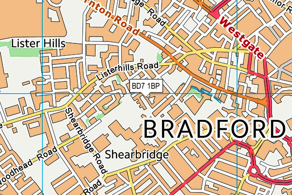 BD7 1BP map - OS VectorMap District (Ordnance Survey)