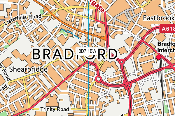 BD7 1BW map - OS VectorMap District (Ordnance Survey)