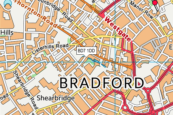 BD7 1DD map - OS VectorMap District (Ordnance Survey)